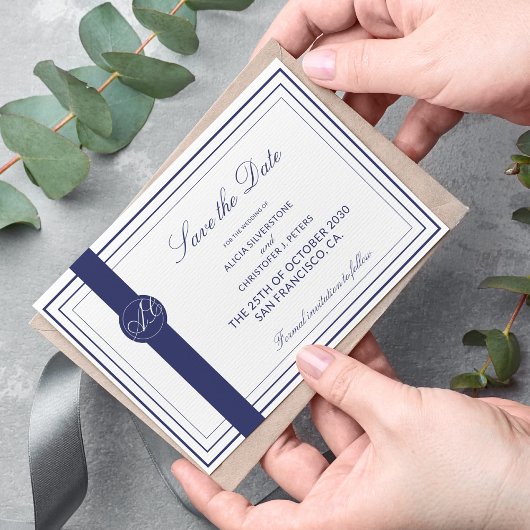 Klassische Hochzeit mit eleganten Kalligrafien Save The Date