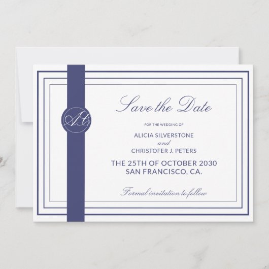 Klassische Hochzeit mit eleganten Kalligrafien Save The Date (Vorderseite)