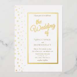 Klassische Hochzeit mit Gold Sparkle Folieneinladung