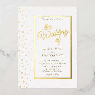 Klassische Hochzeit mit Gold Sparkle Folieneinladung