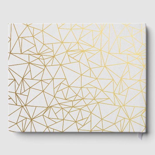 Klassische Hochzeit mit Gold und Weiß Gästebuch (Rückseite)