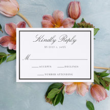 Klassische Hochzeit mit Kalligrafie-Rand