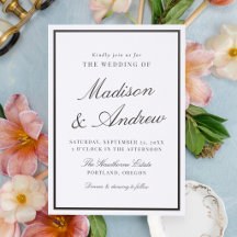 Klassische Hochzeit mit Kalligrafie-Rand
