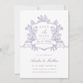 Klassische Hochzeit mit Lavendel im Blumengarten Save The Date (Vorderseite)