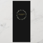 Klassische Hochzeit mit Schwarz-Gold-Script Menükarte (Rückseite)