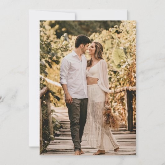 Klassische Hochzeit mit Schwarz-weißem Skript-Mono Einladung (Rückseite)