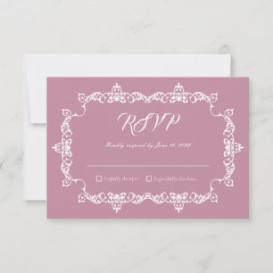 Klassische Hochzeit mit staubigem Rosenrot Pink un RSVP Karte