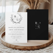 Klassische Hochzeit mit Vintagem Wappen Einladung