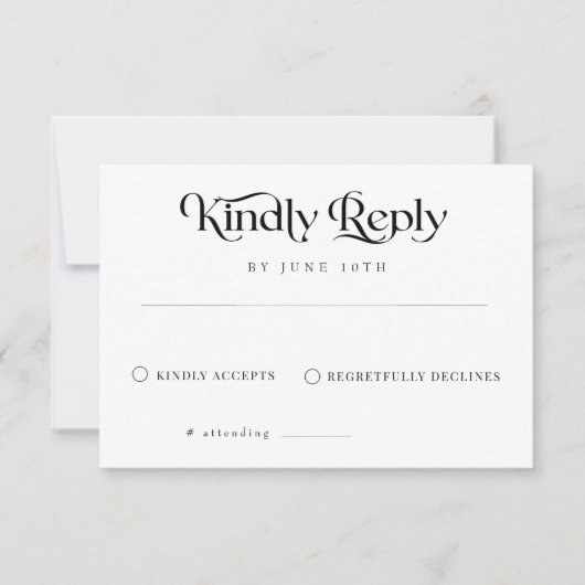 Klassische Hochzeit RSVP Karte (Vorderseite)