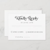 Klassische Hochzeit RSVP Karte (Vorne/Hinten)