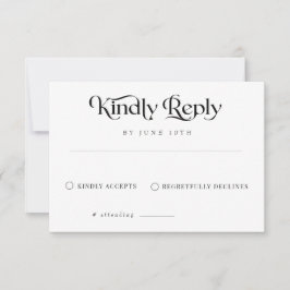 Klassische Hochzeit RSVP Karte