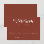 Klassische Hochzeit RSVP Karte (Vorne/Hinten)