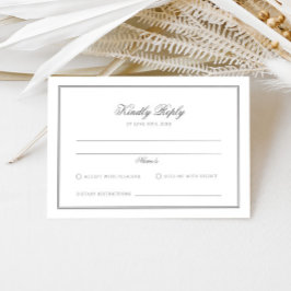 Klassische Hochzeit RSVP Karte