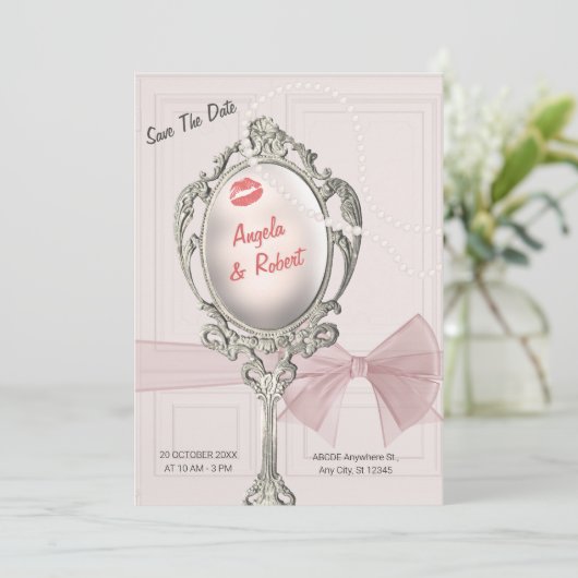 Klassische Hochzeit Save The Date (Stehend Vorderseite)