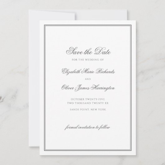 Klassische Hochzeit Save The Date (Vorderseite)