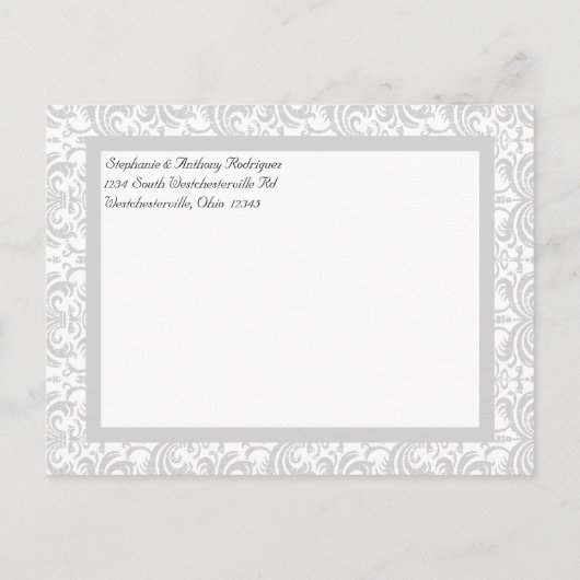 Klassische Hochzeit speichern das Datum Ankündigungspostkarte (Rückseite)