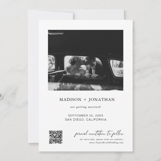 Klassische Hochzeit speichern das Datum Einladung (Rückseite)