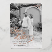 Klassische Hochzeit speichern das Datum Folieneinladung (Vorderseite)