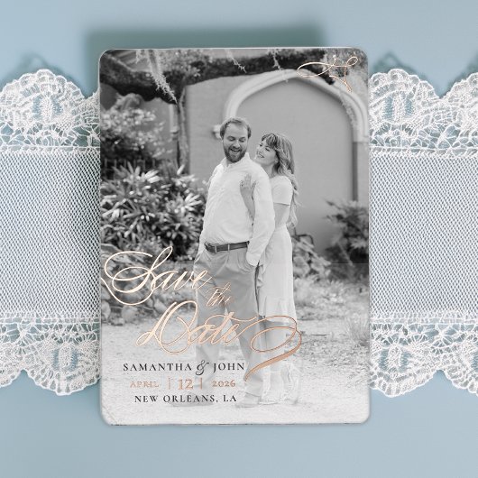 Klassische Hochzeit speichern das Datum Folieneinladung