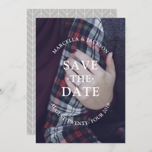 Klassische Hochzeit speichern das Datum Save The Date (Vorne/Hinten)