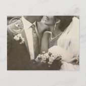Klassische Hochzeit Vintagen Fotos Einladungspostkarte (Vorderseite)