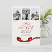 Klassische Hochzeit Vintager Fotos Save The Date (Stehend Vorderseite)