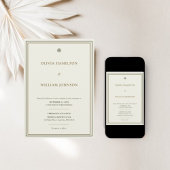 Klassische Hochzeit von Ivory & Gold 12x18 Typogra Einladung