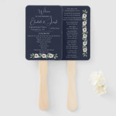 Klassische Hochzeit von Navy Blue & Watercolor Fächer (Vorne und Hinten)