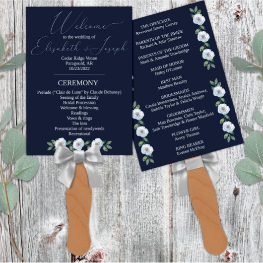 Klassische Hochzeit von Navy Blue & Watercolor Fächer