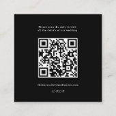Klassische Hochzeitdetails - Scan QR-Code-Karte Quadratische Visitenkarte (Rückseite)