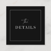 Klassische Hochzeitdetails - Scan QR-Code-Karte Quadratische Visitenkarte (Vorderseite)