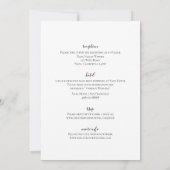 Klassische Hochzeitseinladung (Rückseite)