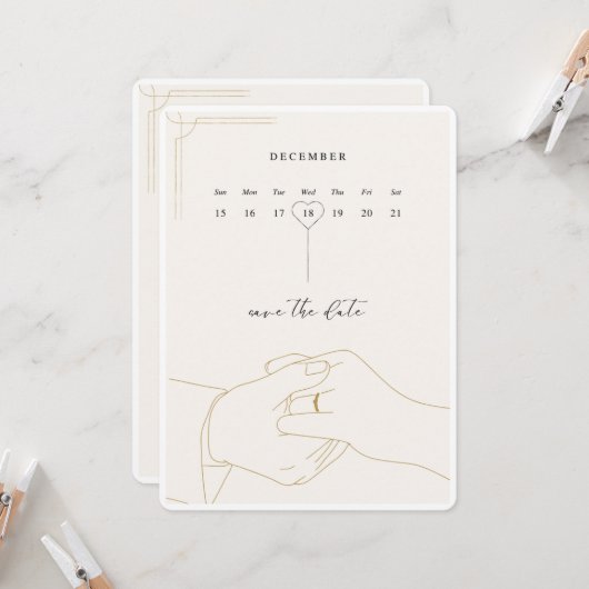 klassische Hochzeitseinladung (Vorderseite/Rückseite Beispiel)