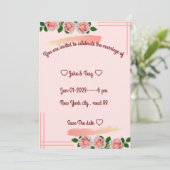 klassische Hochzeitseinladung Einladung (Stehend Vorderseite)