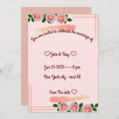 klassische Hochzeitseinladung Einladung (Vorne/Hinten)