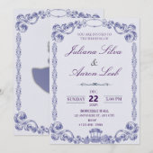 Klassische Hochzeitseinladung  Einladung (Vorne/Hinten)