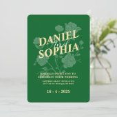 Klassische Hochzeitseinladung Grün Einladung (Stehend Vorderseite)