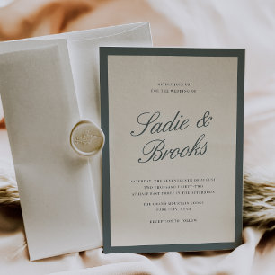 Klassische Hochzeitseinladung im Skript-Stil Smo Einladung