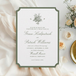 Klassische Hochzeitseinladung mit Monogramm in Sal Einladung