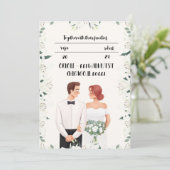 Klassische Hochzeitseinladung mit schöner Blume Einladung (Stehend Vorderseite)