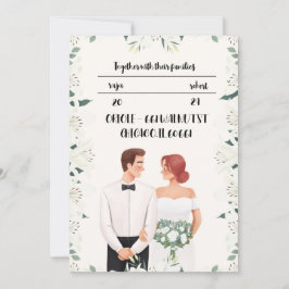 Klassische Hochzeitseinladung mit schöner Blume Einladung