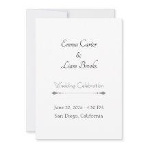 Klassische Hochzeitseinladung mit Typografie