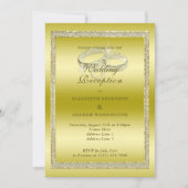 Klassische Hochzeitsempfehlung mit Gold & Rings Einladung (Vorderseite)