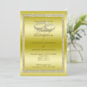 Klassische Hochzeitsempfehlung mit Gold & Rings Einladung (Stehend Vorderseite)