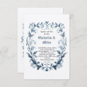 Klassische Hochzeitsfeier mit Blumenbeeren Einladu Einladung (Vorne/Hinten)