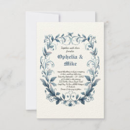 Klassische Hochzeitsfeier mit Blumenbeeren Einladu Einladung