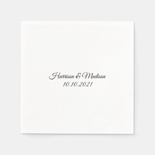 Klassische Hochzeitsfeier mit Sonderschrift Serviette (Vorderseite)