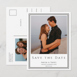 Klassische Hochzeitsfoto-Save-the-Date-Postkarte Postkarte