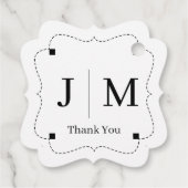 Klassische Hochzeitsgrenze mit Monogramm Linie Geschenkanhänger (Rückseite)