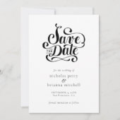 Klassische Hochzeitskalligrafie Modernes Elegantes Save The Date (Vorderseite)